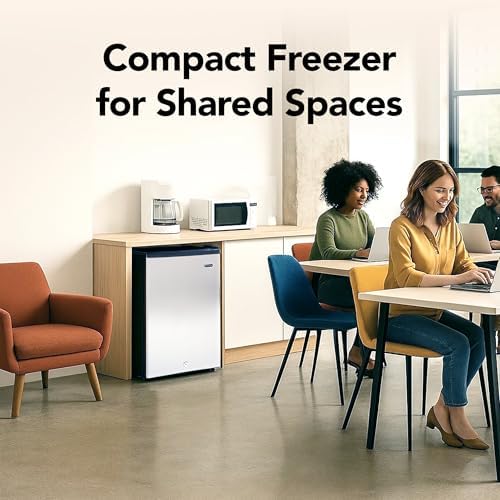 Whynter Upright Freezer 2.1 Cu Ft Lock, Mini Freezer, Stainless CUF-210SS | Adjustable Thermostat and Security Lock, Energy Star Rated, Reversible Door, Adds Compact Frozen Storage at Home