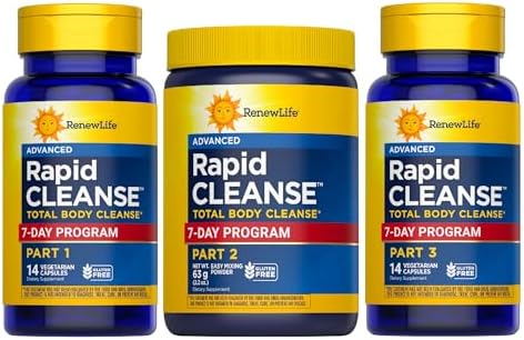 Renew Life Rapid Total Body Cleanse | 7 Day Program | Supports Regularity | Advanced Formula | Vegetarian, Dairy, and Gluten Free Supplement