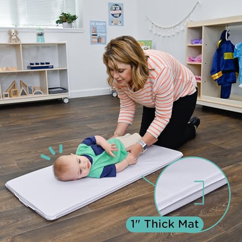 Children's Factory Vinyl Changing Pad with Waterproof Seams, 39" x 17" Pad | Wipeable Baby Changing Pad, Easy to Clean Portable Changing Pad
