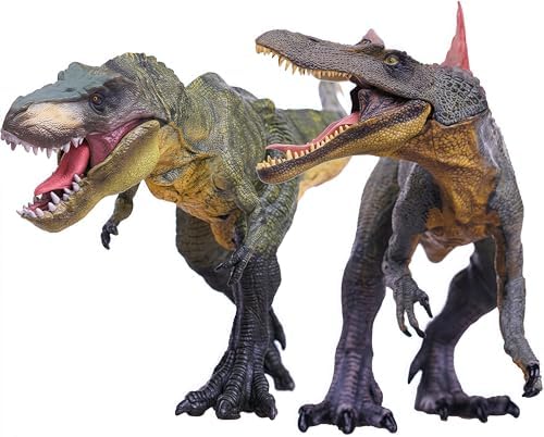 Gemini&Genius Dinosaurs Tyrannosaurus Rex and Spinosaurus Action Figures Toys, Gifts, Stocking Stuffer, Cool Birthday Cake Topper