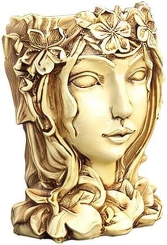 Head Planter Face Flower Pot Goddess Statue Planter Girl Portrait Container