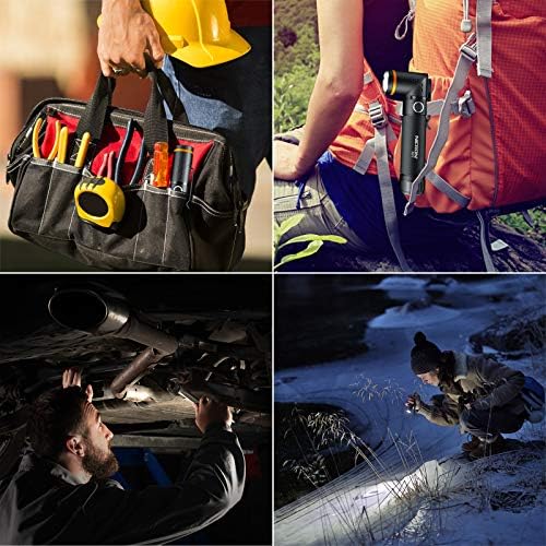 NICRON Flashlight, N72 800 Lumens Tactical Flashlight, 90 Degree Flashlight IPX4 Waterproof Led Flashlight 4 Modes- Best High Lumens are for Camping