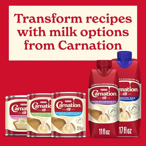 Carnation NESTLE Evaporated Milk 17oz Tetra Carton, 204 Fl Oz, (Pack of 12)