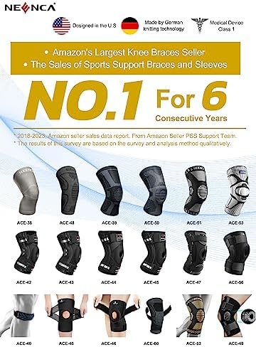 NEENCA Knee Brace for Knee Pain, Adjustable Knee Support with Patella Gel Pad & Side Spring Stabilizers, Knee Wrap for Arthritis, Meniscus Tear, ACL