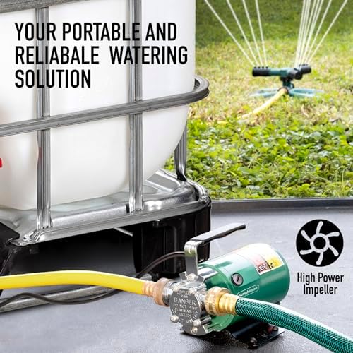 SumpMarine Water Transfer Pump, 115V 330 Gallon Per Hour - Portable Electric Pump with 6' Hose Kit, Remove Water From Pools, Rain Barrel, Aquariums
