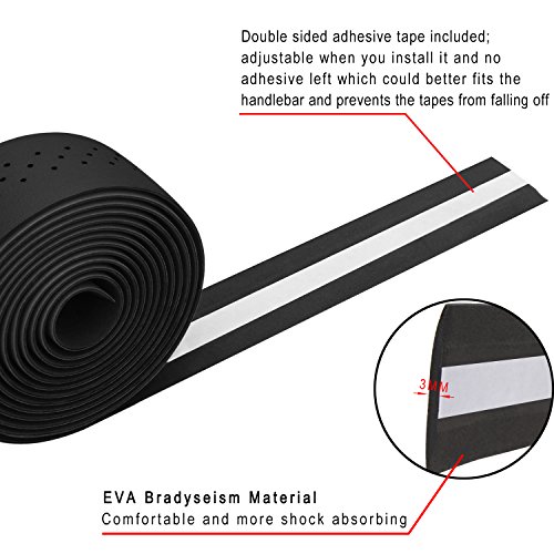 TOPCABIN® Camouflage Series Comfort Gel Road Bike Handlebar Tape Bike Bar Tape with Reflective Bar Plugs (Dark Brown(PU a Pair))