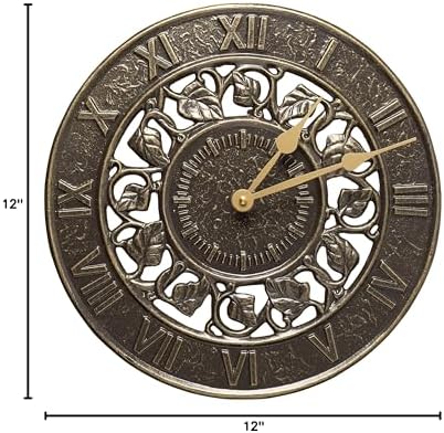 Whitehall Products Ivy Silhouette Clock, French Bronze