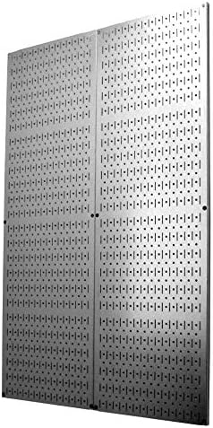 Wall Control 4 Foot Pegboard Sheets with Formed Edges for Wall Mounting - Two Pack of 16in x 48in Metal Pegboard Panels
