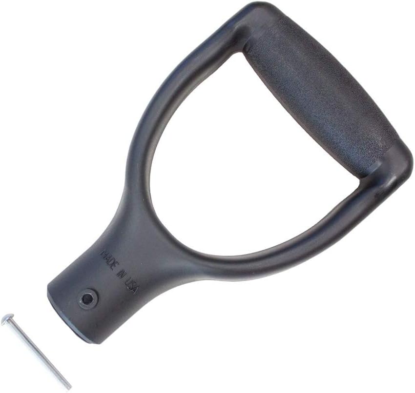 Replacement D-Grip Handle - Ergonomic Fiberglass Handle for Shovels, Spades, and Snow Pushers, Fits 1.25-Inch Inside Dimension with 2" Depth