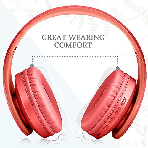 TUINYO Wireless Headphones Over Ear, Bluetooth Headphones with Microphone, Foldable Stereo Wireless Headsetfor Travel Work TV PC Cellphone-Purple
