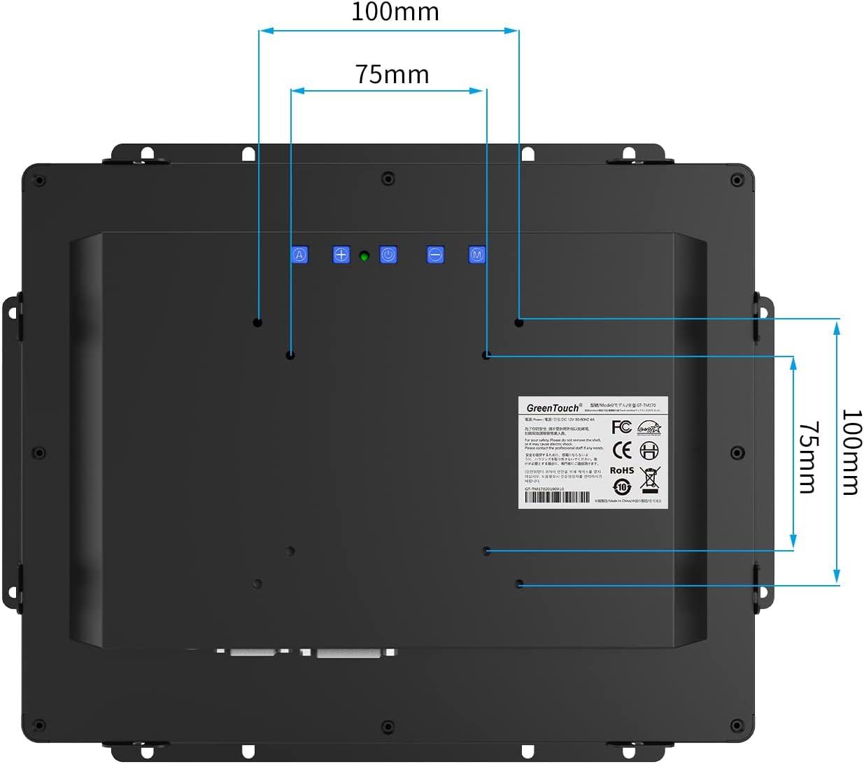 GreenTouch 18.5 Industrial Touch Monitor Open Frame, HDMI/VGA/DVI Interface, Muliti Touch Capacitive Touch Screen Technology