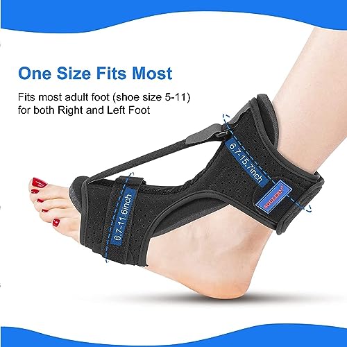 Plantar Fasciitis Night Splint Drop Foot Orthotic Brace, Adjustable Plantar Fasciitis Brace, Improved Dorsal for Effective Relief from Plantar Fasciitis, Achilles Tendonitis, Ankle Pain