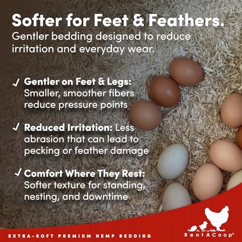 RentACoop 300L Hemp Bedding for Chickens, Rabbits, Guinea Pigs & Hamsters | Super Absorbent, Low Dust, Natural Odor Control for Chicken Coops