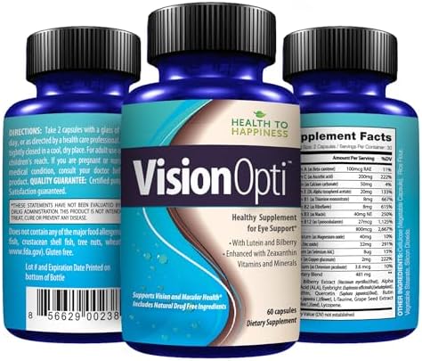 Vision Opti - Eye Health & Vision Support Supplement with Lutein, Zeaxanthin, Selenium, Zinc, and Vitamins A & C | 60 Capsules