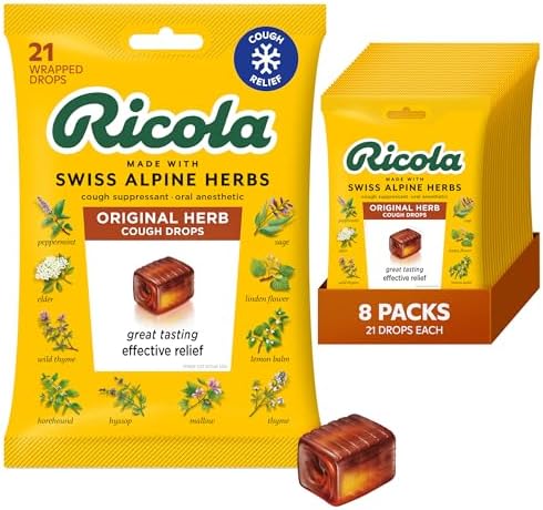 Ricola Original Herb Cough Drops - 45 Count | Made with Menthol - Cough and Sore Throat Relief - Herbal Throat Lozenges