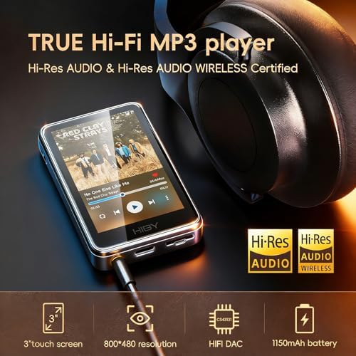 HiBy Music R1 Bluetooth MP3 Player with Touchscreen, Hi-Res Audio & Wireless Dual Certified, Supports Tidal & Qobuz Streaming, LDAC, Expandable Storage up to 2TB, 15-Hour Playtime