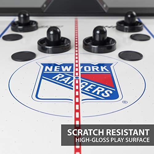NHL 84" Air Hockey Tables - New York Rangers, Boston Bruins, Detroit Red Wings - Wrap-Around Goal; LED Scoring; 4 Pucks & Pushers | Wrap-Around Goal