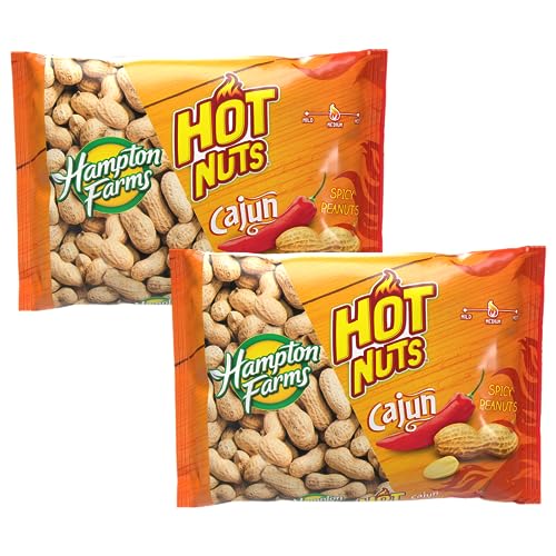 Hampton Farms Fancy Roasted In-Shell Cajun Peanuts, USA Grown, 10 oz Bag | Bold spicy Cajun roasted in-shell peanuts, USA grown, all natural, great for snacking and game day