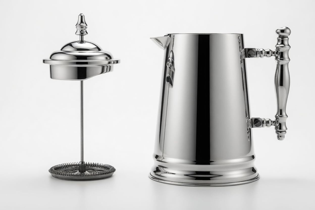 Francois et Mimi Vintage-Style Stainless Steel French Coffee Press, 34-Ounce