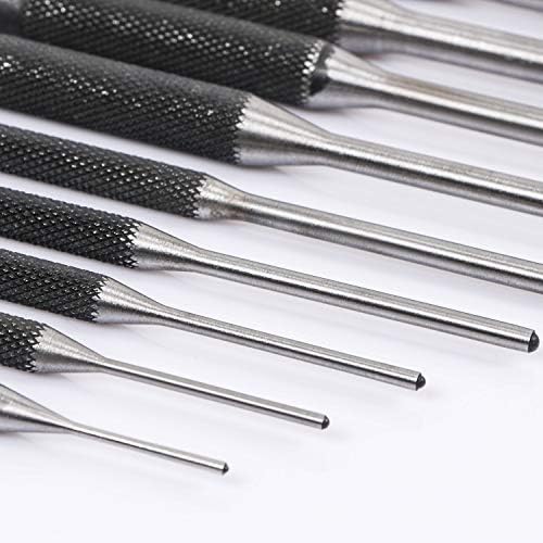 Roll Pin Punch Set with Storage Pouch, 9 Piece Steel Removal Tool Kit for Jewelry