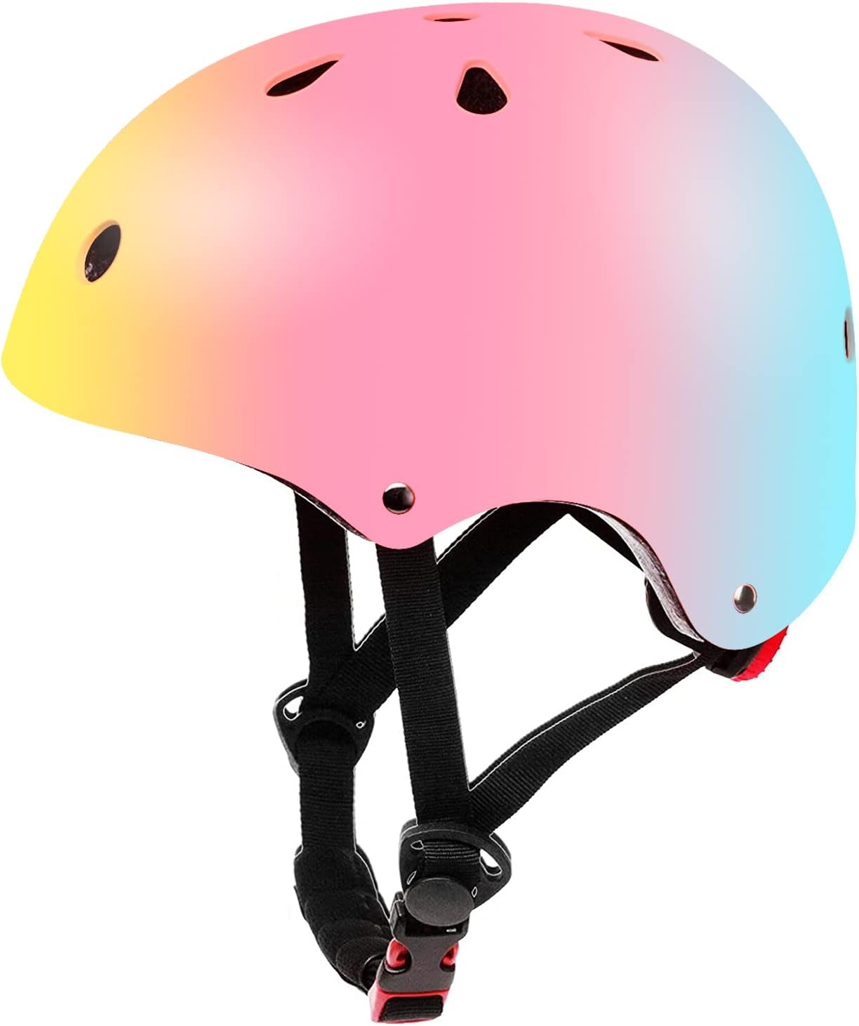 Color Gradient Adjustable Kids Bike Helmet Toddler Helmets for 3-5-8-14 Years Kids Girls Boys Youth Bicycle Helmet for Scooter Balance Bike Roller