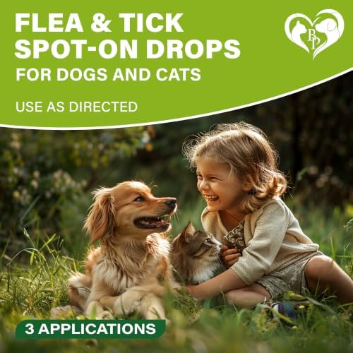 Beloved Pets Flea & Tick Spot-On Drops for Dogs and Cats - Topical Drops, 3 Supply Pack