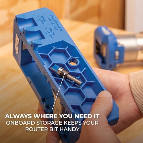 Kreg Door Hinge Routing Jig - Adjustable Jig with Router Bit Depth Guide for Precise Mortises - Professional Door Hinge Installation Tool for