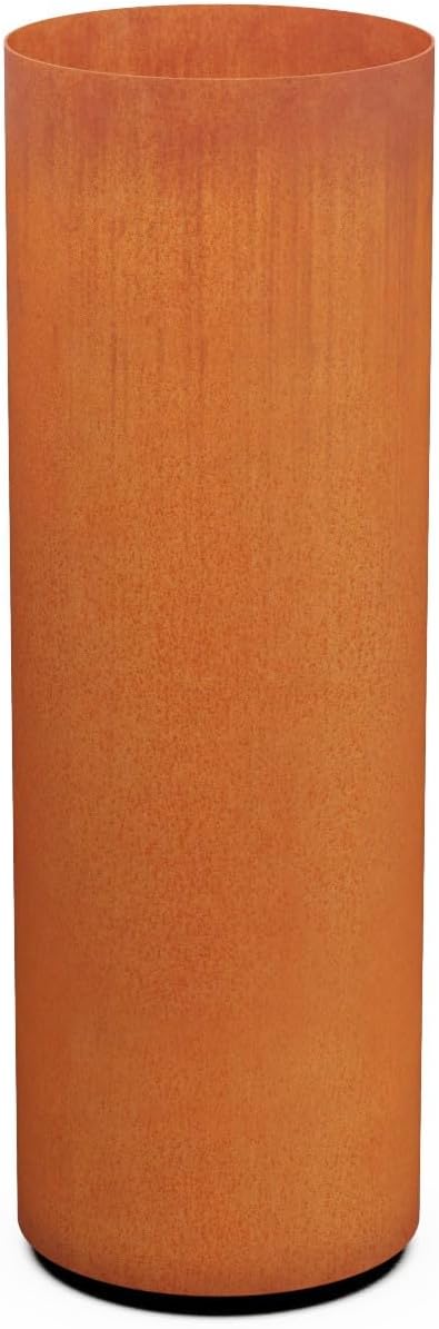 Plantercraft Large Round Planters for Outdoor Plants - 24 Inch Corten Steel Planter for Patio