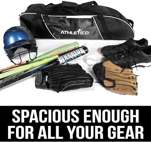 Athletico Rolling Baseball Bag Black