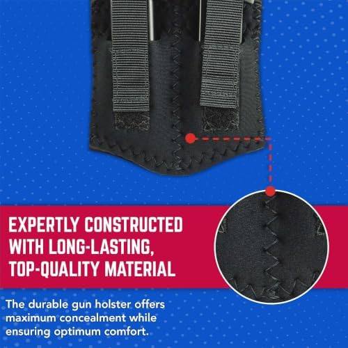 Desantis Neoprene Ankle Double Magazine - Ambidextrous, Black | Fits Most Standard 9MM/40CAL Magazines, Concealed Ankle Magazine Holster