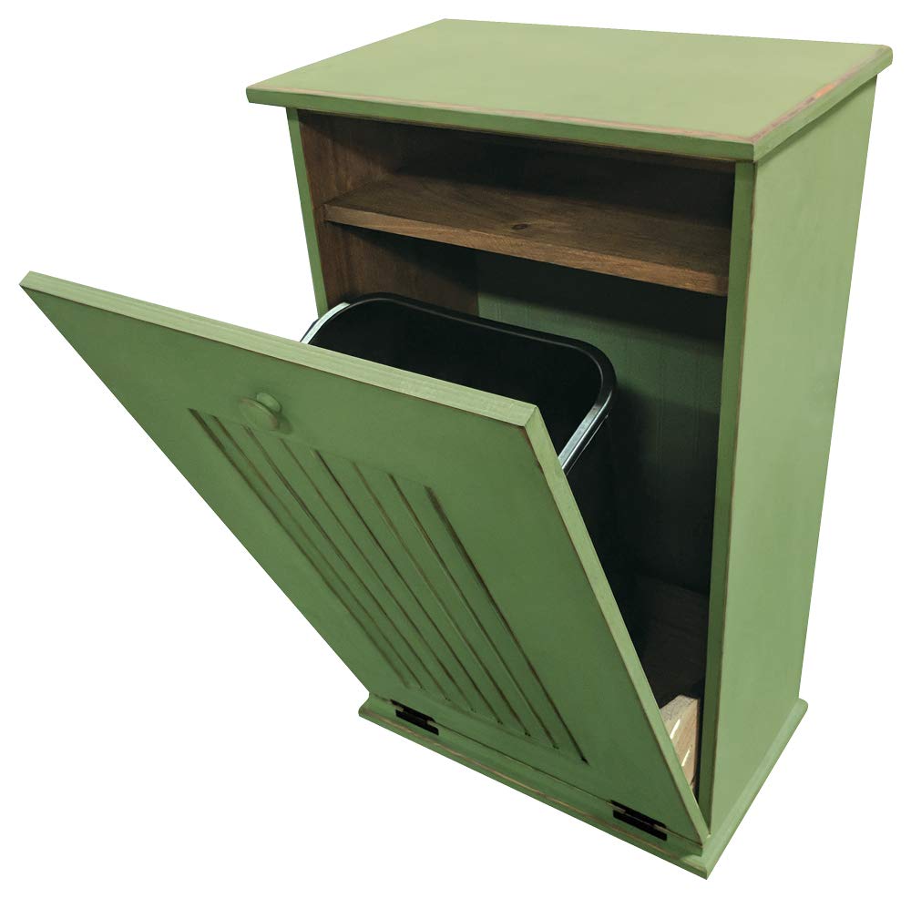 Sawdust City Tilt-Out Wooden Trash Bin Holder (Old - Black)