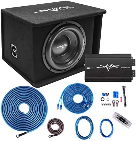 Skar Audio Single 8" Complete 700 Watt SDR Series Subwoofer Bass Package - Includes Loaded Enclosure with Amplifier