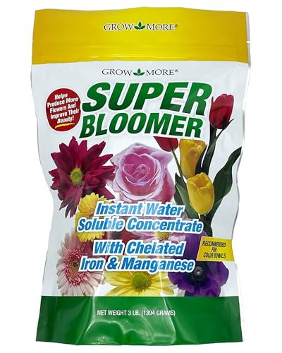 Grow More Super Bloomer 15-30-15 Fertilizer - 1.5lbs of Flower Fertilizer Bloom Booster - Flower Food for Flowers of All Types - Water-Soluble Bulb Food with Chelated Iron and Manganese