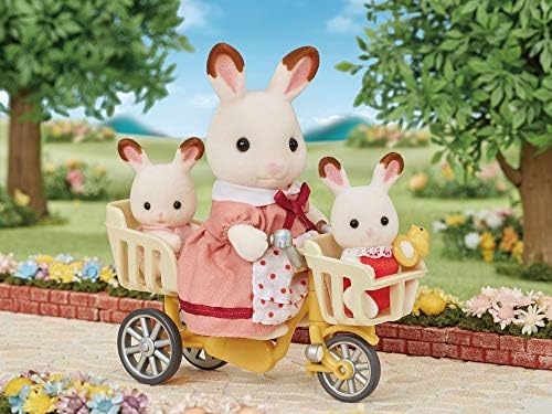 Sylvanian Families furniture three people riding bicycle