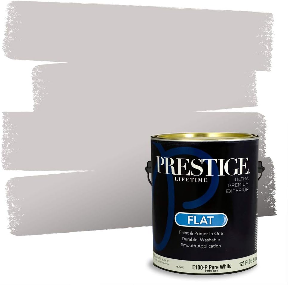 PRESTIGE Paints Exterior Paint and Primer In One, 1-Gallon, Satin, Comparable Match of Sherwin Williams* Socialite*