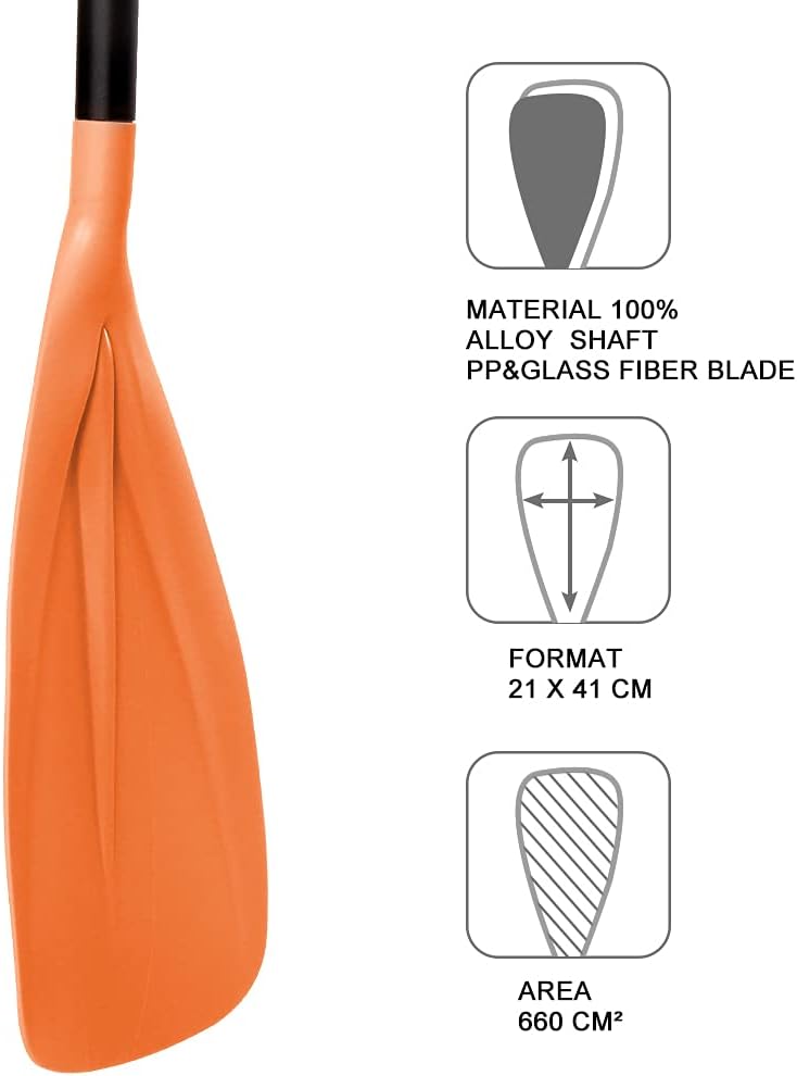 Karltion SUP Paddle - 3-Piece Adjustable Aluminium SUP Paddle with Glass Fiber Blade for Surfing, Floating, Water Sports