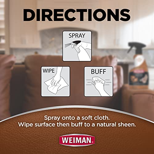 Weiman Leather Cleaner & Conditioner - 12 Fl Oz - Non Toxic Cleans Conditions and Restores Leather Surfaces - UV Protectants Help Prevent Cracking