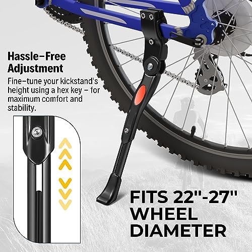 Flexzion Adjustable Bike Kickstand for 26 Inch Adult Mountain Bikes