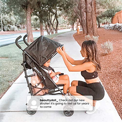 Jeep PowerGlyde Plus Stroller by Delta Children Lightweight Travel Stroller with Smoothest Ride, Aluminum Frame, 4-Position Recline