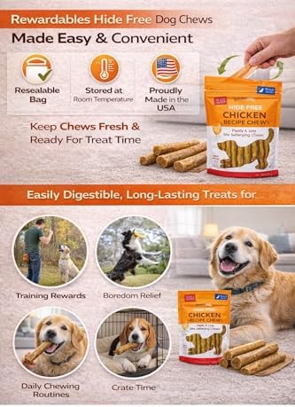 Rewardables Hide Free Chicken Recipe Chews, 10 Count