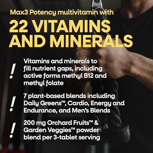 Nature's Way Alive! Men’s Max3 Potency Daily Multivitamin, 90 Tablets | High Potency Multivitamin for Men with B-Vitamins for Cellular Energy*, Supports Heart, Muscle and Eye Health*