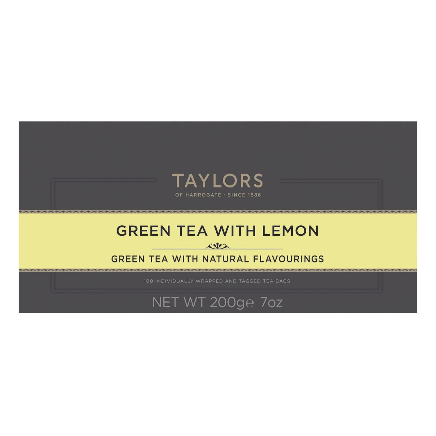 Taylors of Harrogate Green Tea with Lemon, Individually Wrapped Bags, 20 Count (Pack of 1), Citrussy, Mellow and Light, Caffeinated, Enjoy Hot or Iced, 20 Teabags
