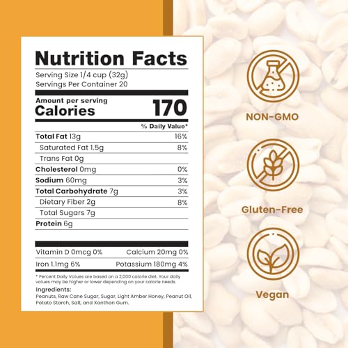 Hubs Peanuts Premium Salted Virginia Nuts, Non-GMO, Gluten Free Healthy Snacks - Irresistible Crunch & Flavored Peanuts - Made from Premium Ingredients - Vacuum-Sealed Tin - 2 Packs of 40 oz Cans