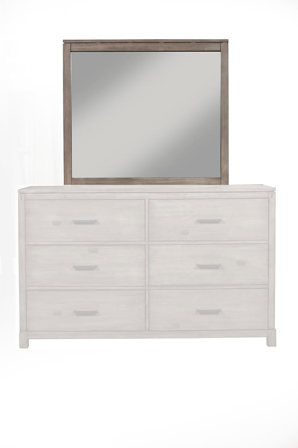 Alpine Furniture Sydney Mahogany and Okoume Veneer Dresser Mirror, Weathered Gray