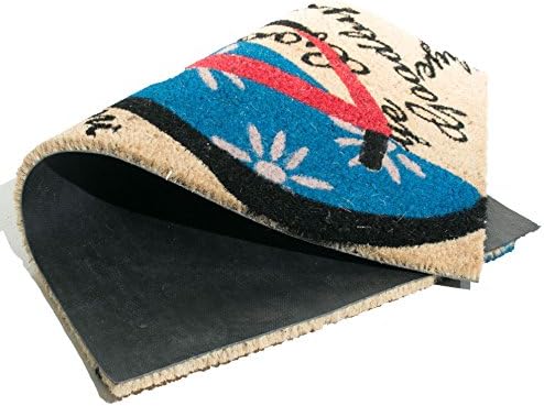 Welcome Goodbye Flip Flop Vinyl Backed Coir Doormat, 30 by 18 by 1/2-Inch