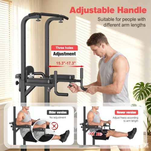 RELIFE REBUILD YOUR LIFE Pull Up Bar Free Standing Power Tower for Home Gym | Dip Station Pull Up Station, Multi-Function Home Fitness Equipment for Pull-Ups, Dips, Push-Ups, Full Body Strength Training