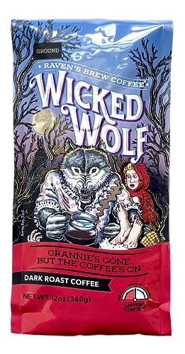 Raven's Brew Coffee Three Peckered Billy Goat, 12 Ounce - Dark Roast - Full Body with a Long Sweet Finish (Organic Ground, 12 oz)