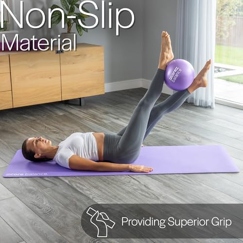 Core Balance 9 Inch Anti Burst Pilates Ball - Mini Exercise Ball for Yoga, Barre, Stretching and Core Stability Workout