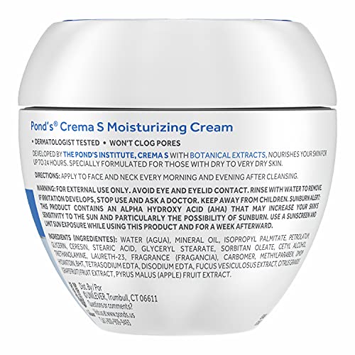 Pond's Nourishing Moisturizing Cream, Crema S, Fragrance Free, Ivory, 14.1 Oz