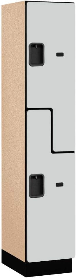 Salsbury Industries 2-Tier S-Style Extra Wide Designer Wood Locker with One Wide Storage Unit, 6-Feet High by 18-Inch Deep, Mahogany